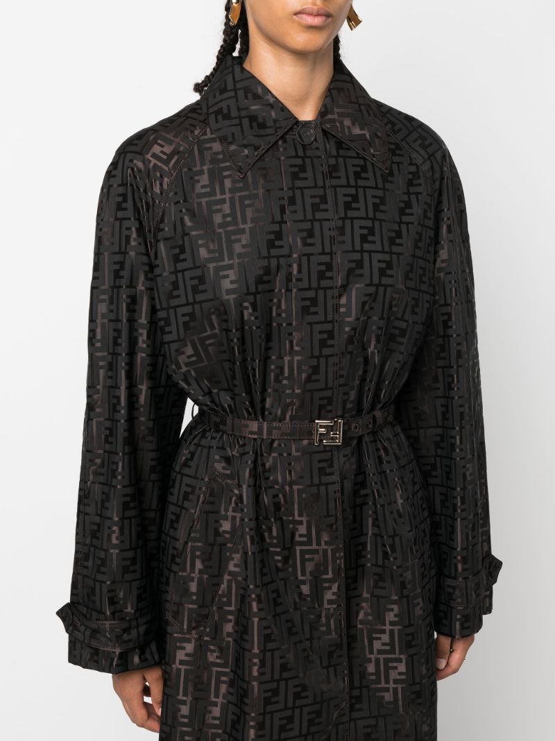 Brown Ff-jacquard Trench Coat