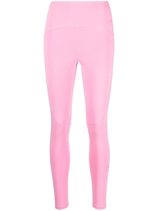 Pink Logo-print Yoga Leggings