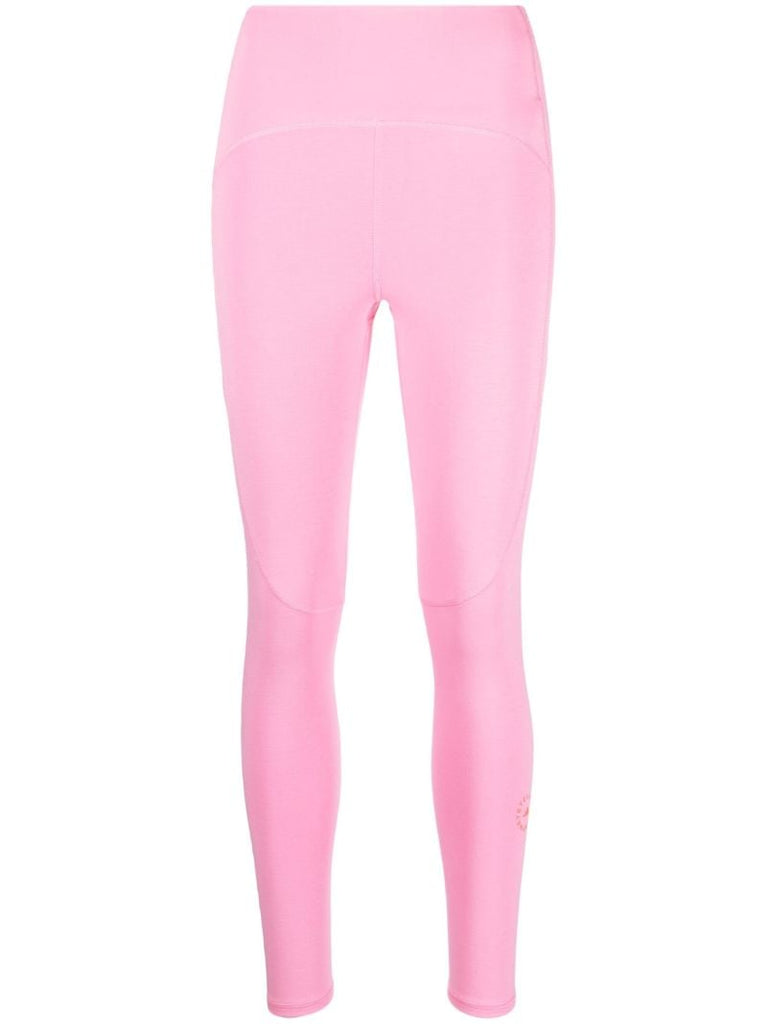 Pink Logo-print Yoga Leggings
