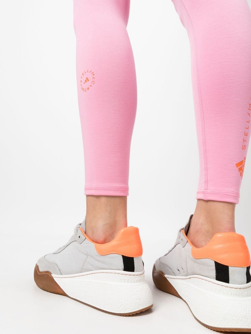 Pink Logo-print Yoga Leggings