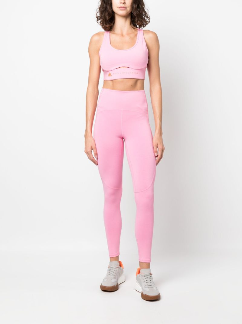 Pink Logo-print Yoga Leggings