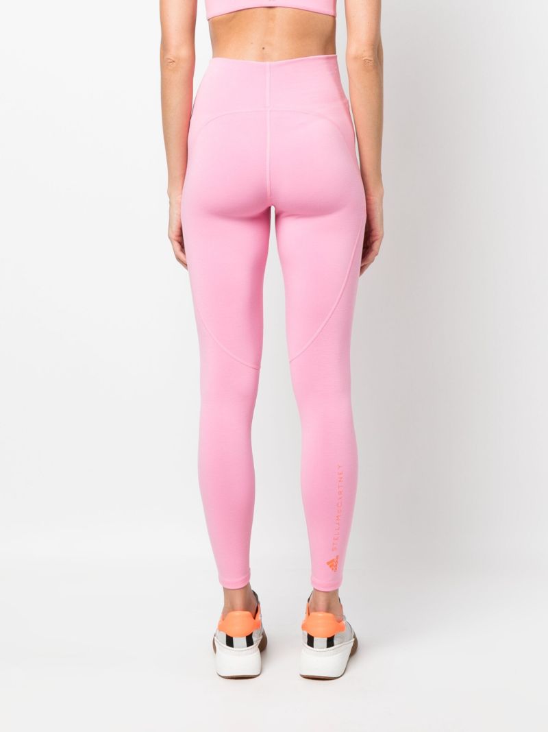 Pink Logo-print Yoga Leggings