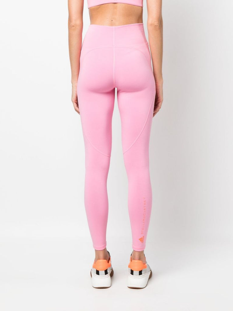 Pink Logo-print Yoga Leggings