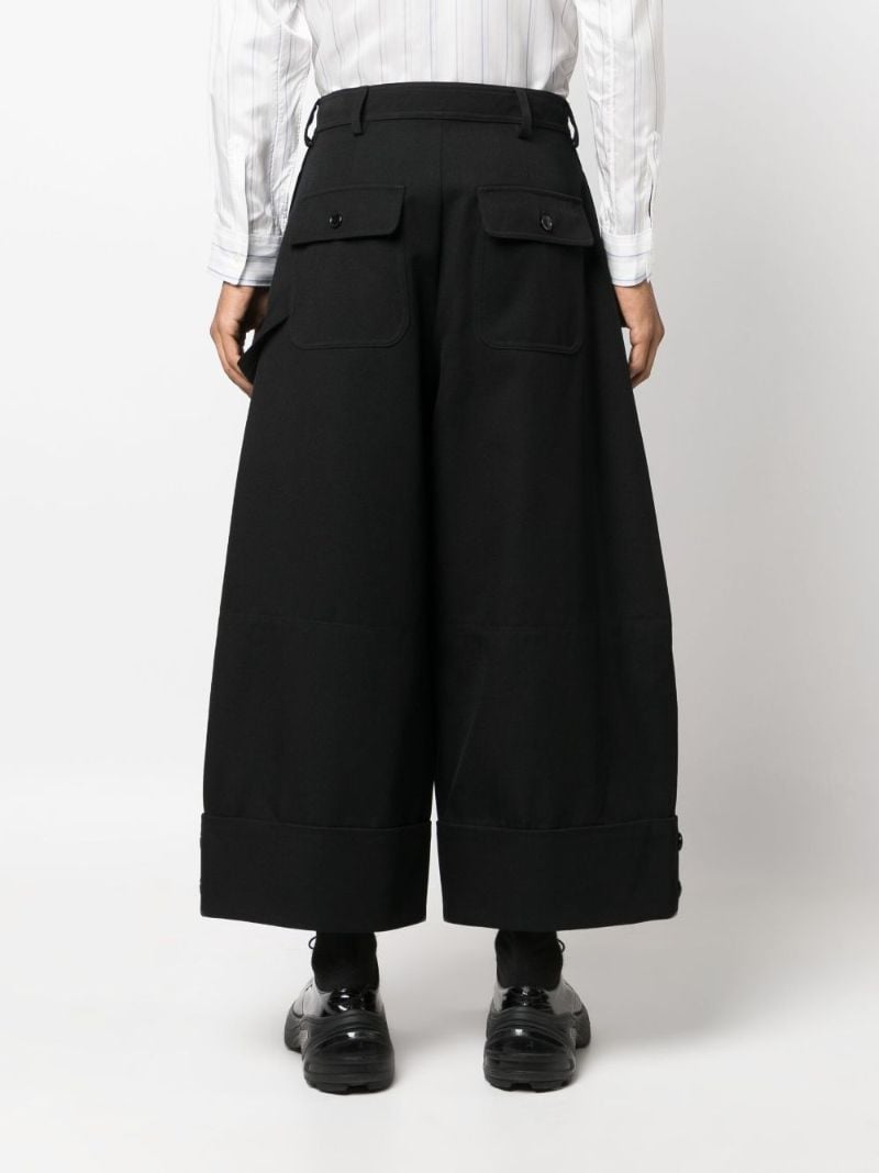Black Cropped Wide-leg Trousers
