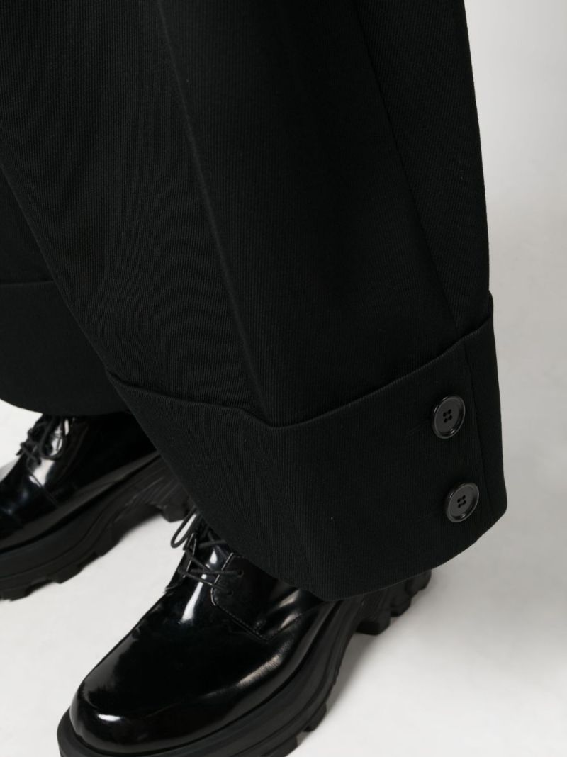 Black Cropped Wide-leg Trousers