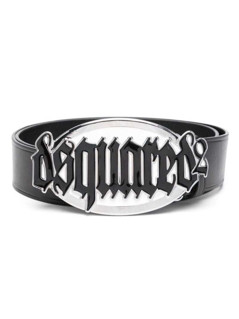 Black Logo-buckle Belt