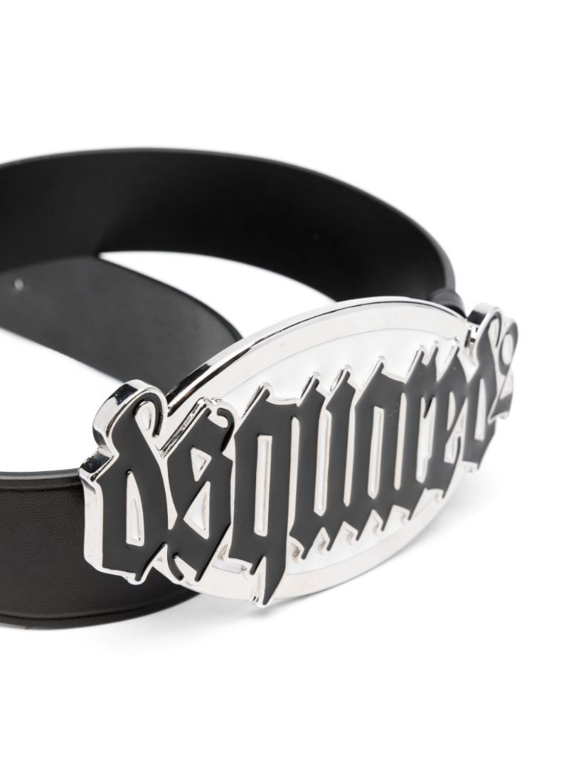 Black Logo-buckle Belt