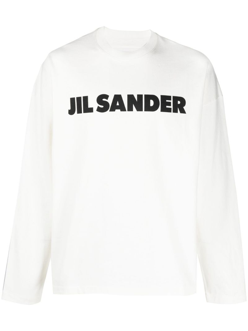 White Logo-print Long-sleeved T-shirt