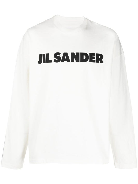 White Logo-print Long-sleeved T-shirt