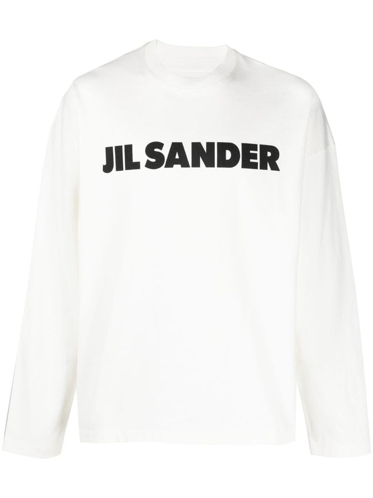 White Logo-print Long-sleeved T-shirt