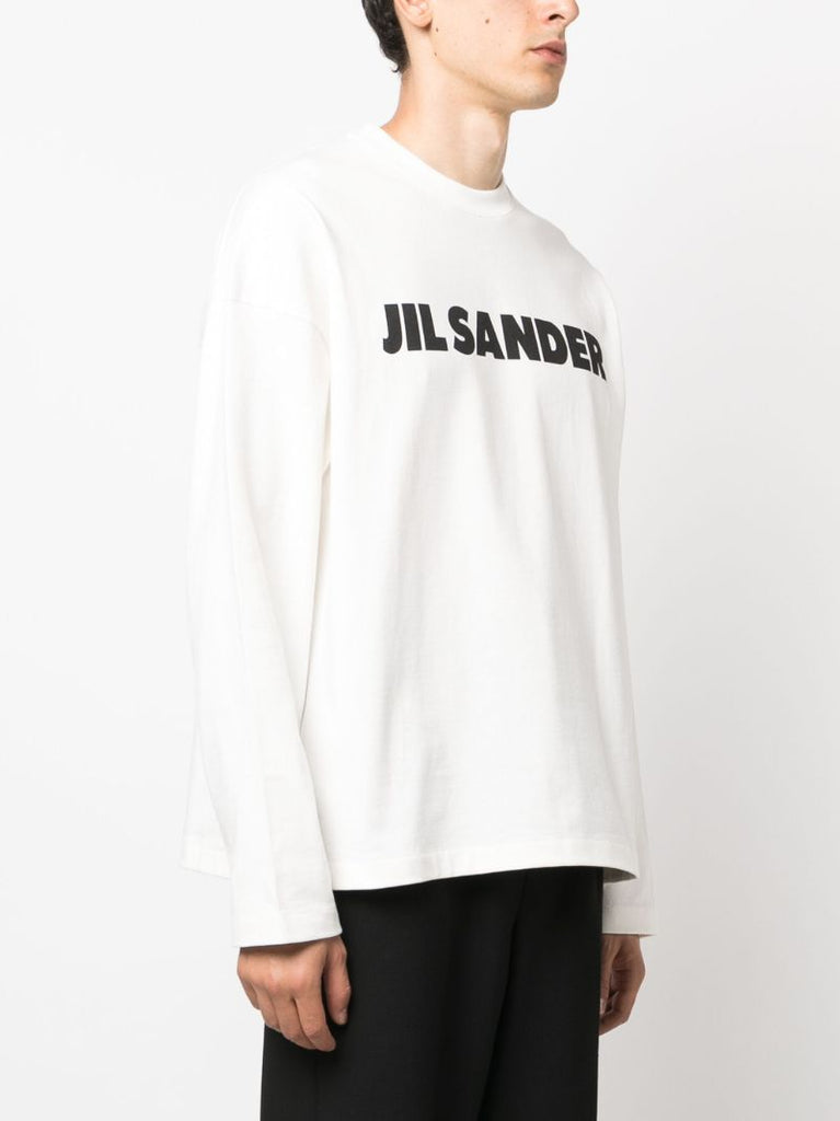 White Logo-print Long-sleeved T-shirt