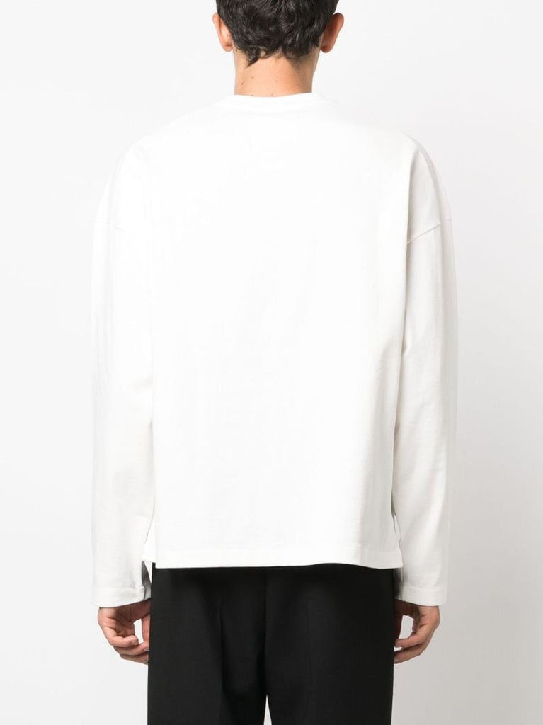 White Logo-print Long-sleeved T-shirt
