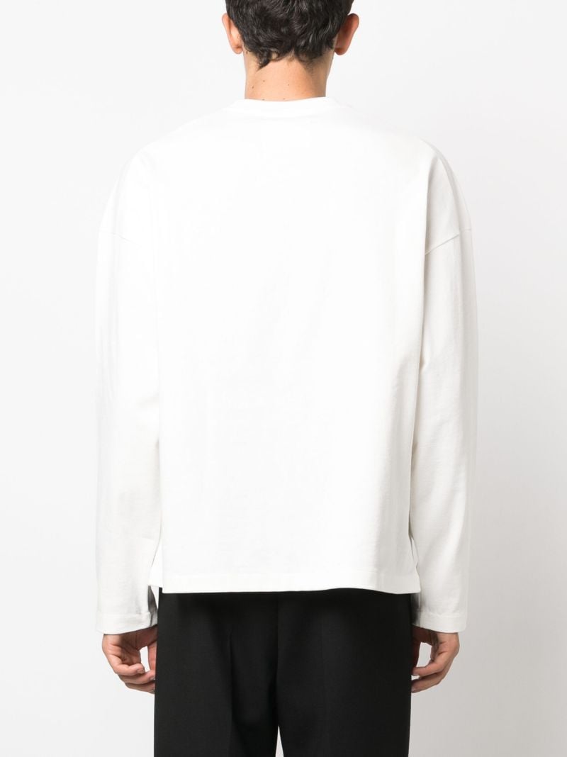 White Logo-print Long-sleeved T-shirt