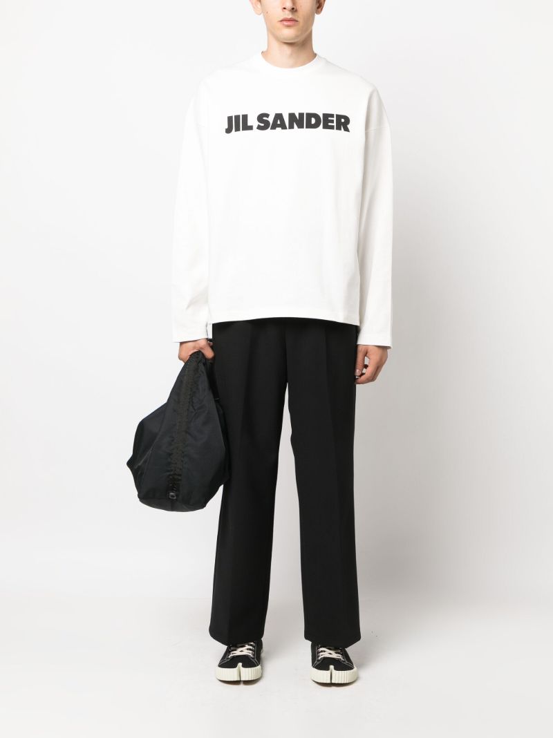 White Logo-print Long-sleeved T-shirt