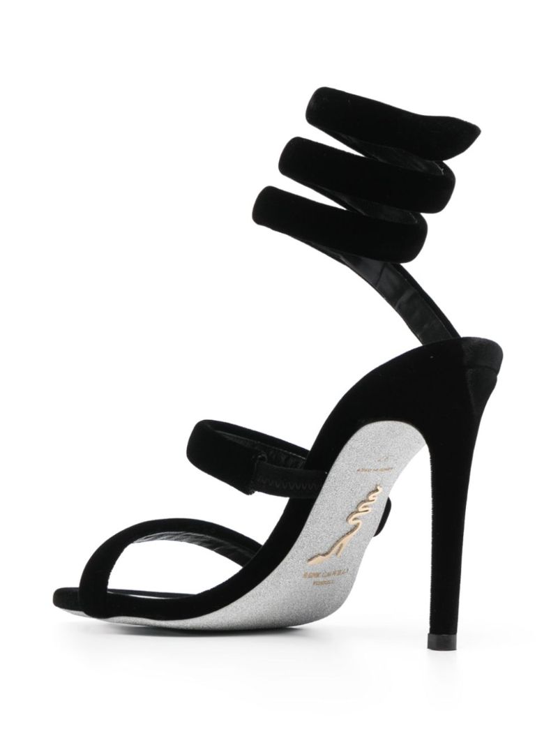 Black Cleo 110 Velvet Sandals