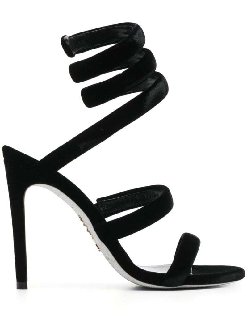 Black Cleo 110 Velvet Sandals