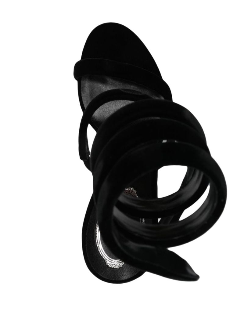 Black Cleo 110 Velvet Sandals