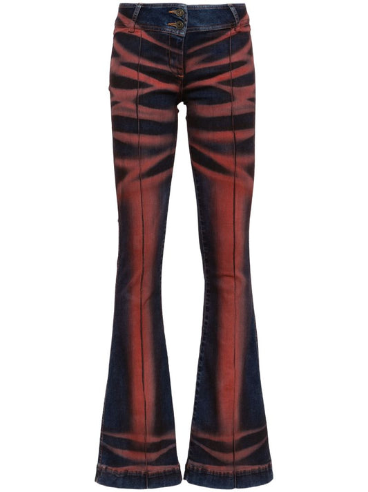 Red Harley Low-rise Flared Jeans