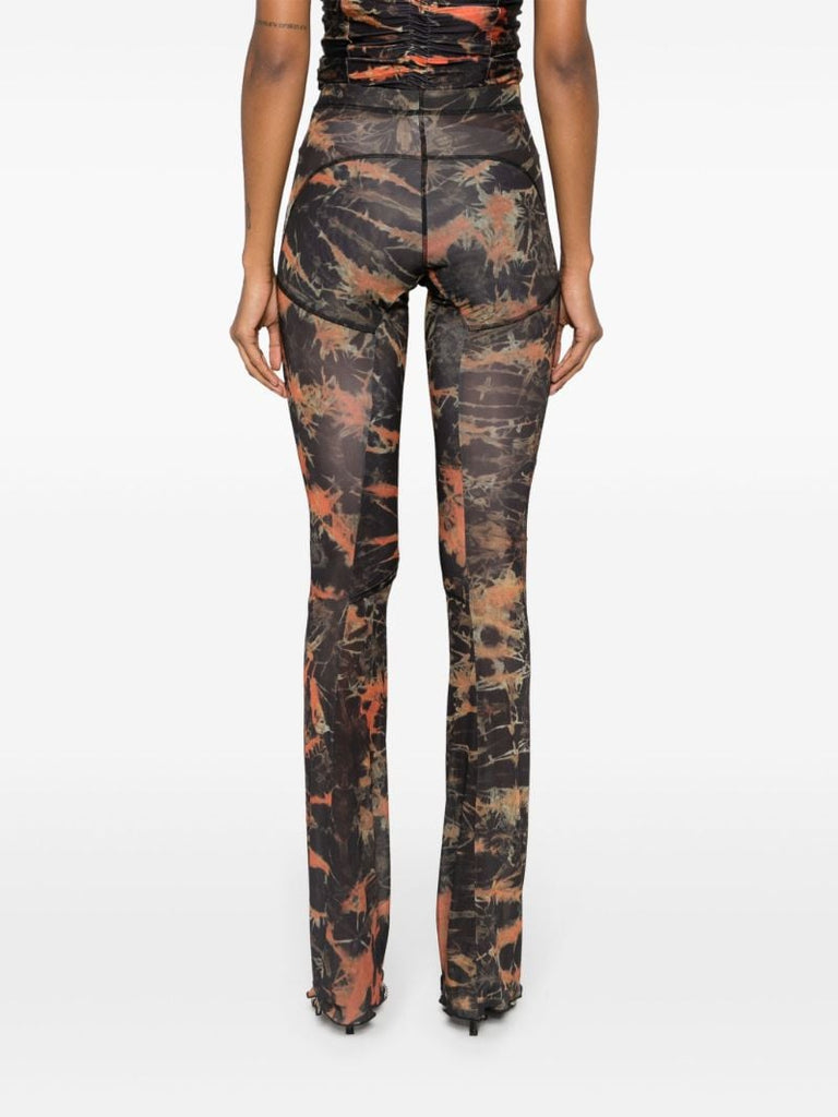 Black Halcyon Acid Flame-print Leggings