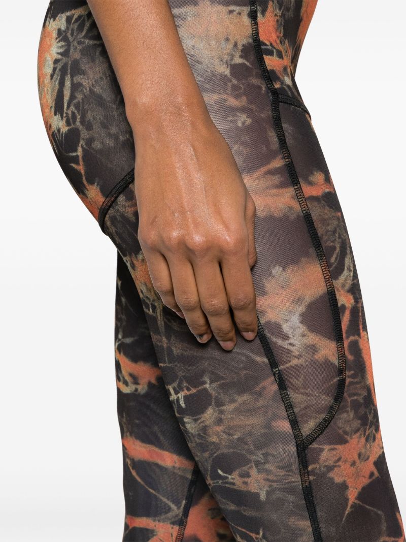 Black Halcyon Acid Flame-print Leggings