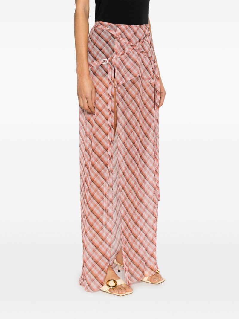 Pink Thrall Checked Maxi Skirt