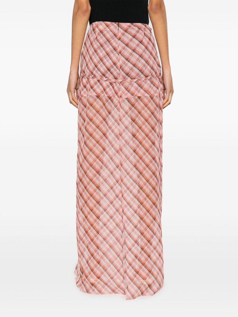 Pink Thrall Checked Maxi Skirt