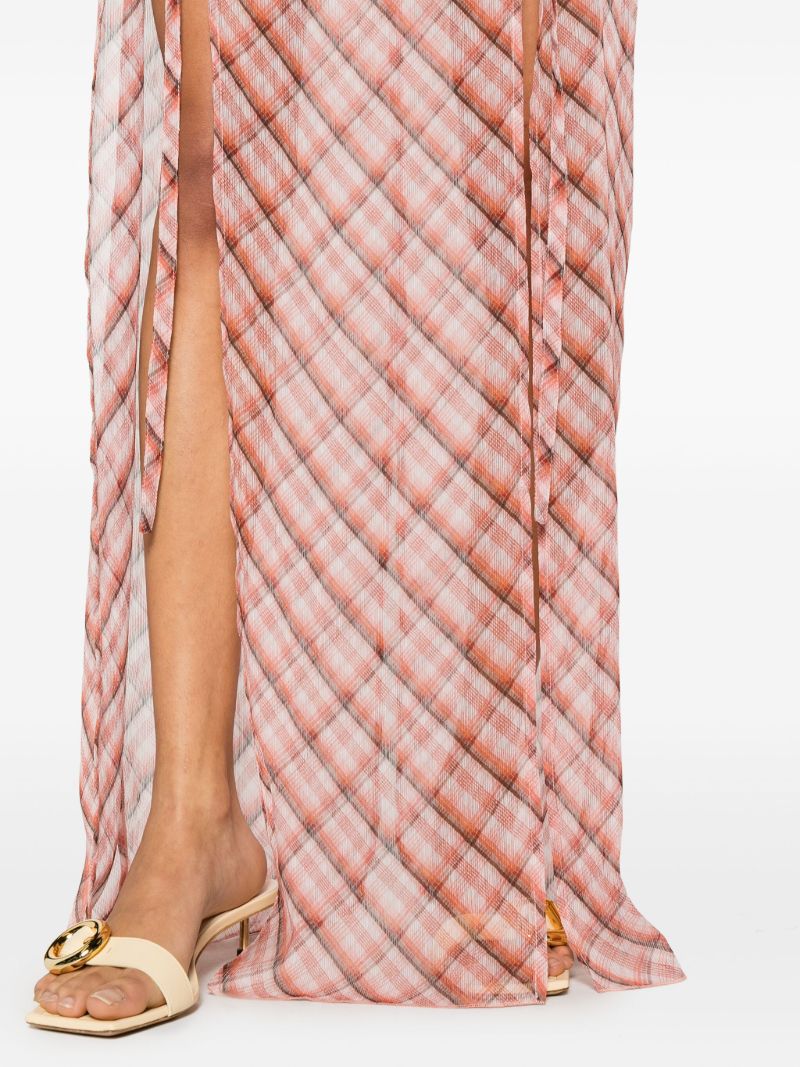 Pink Thrall Checked Maxi Skirt
