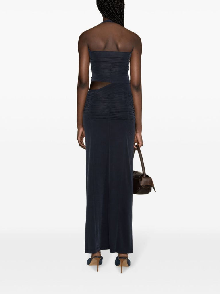 Blue Halterneck Jersey Top