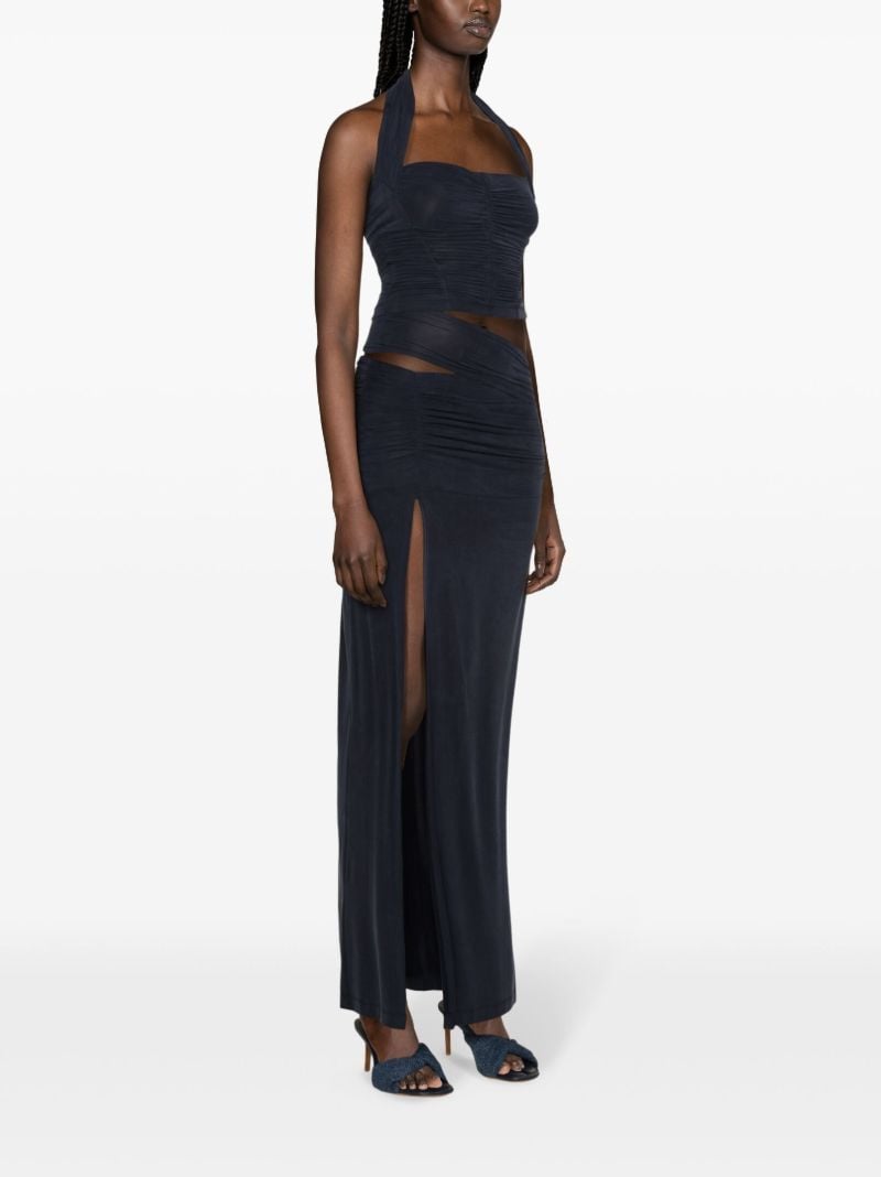 Blue Halterneck Jersey Top