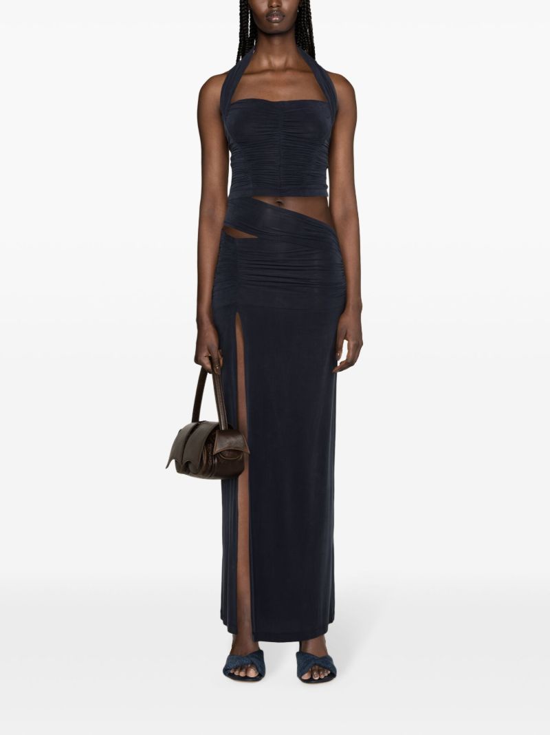Blue Halterneck Jersey Top