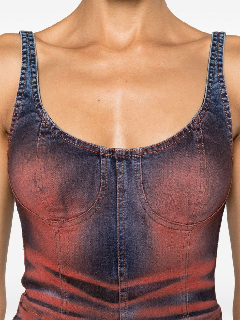 Red Harley Denim Crop Top