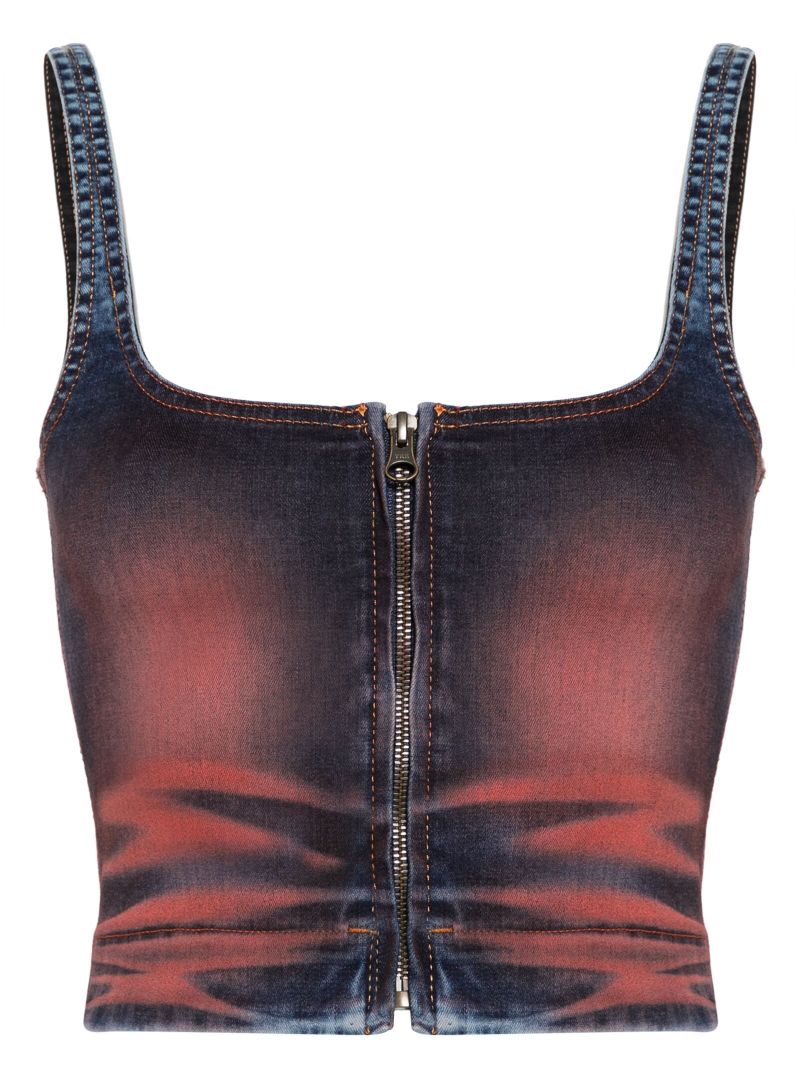 Red Harley Denim Crop Top