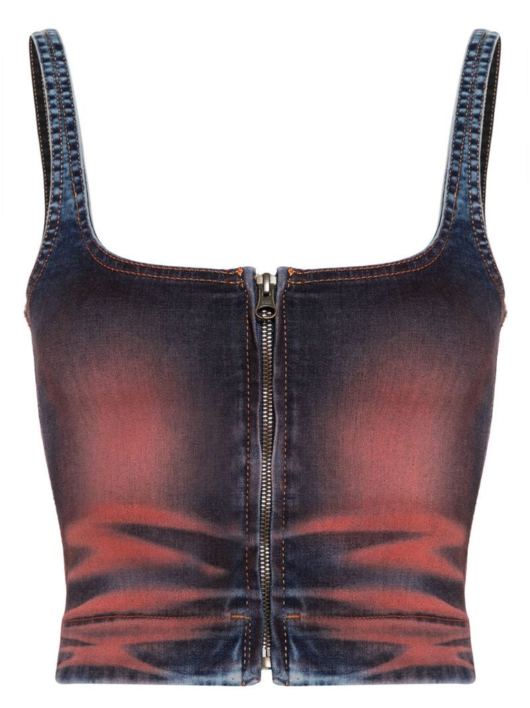 Red Harley Denim Crop Top