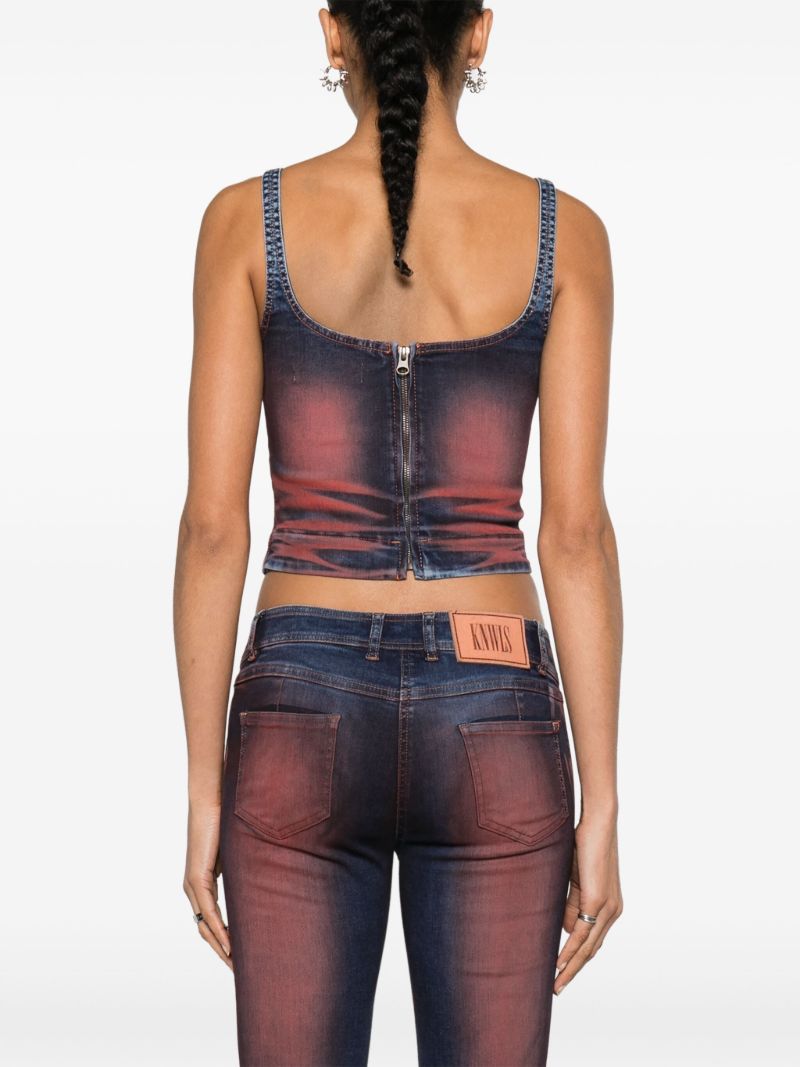 Red Harley Denim Crop Top