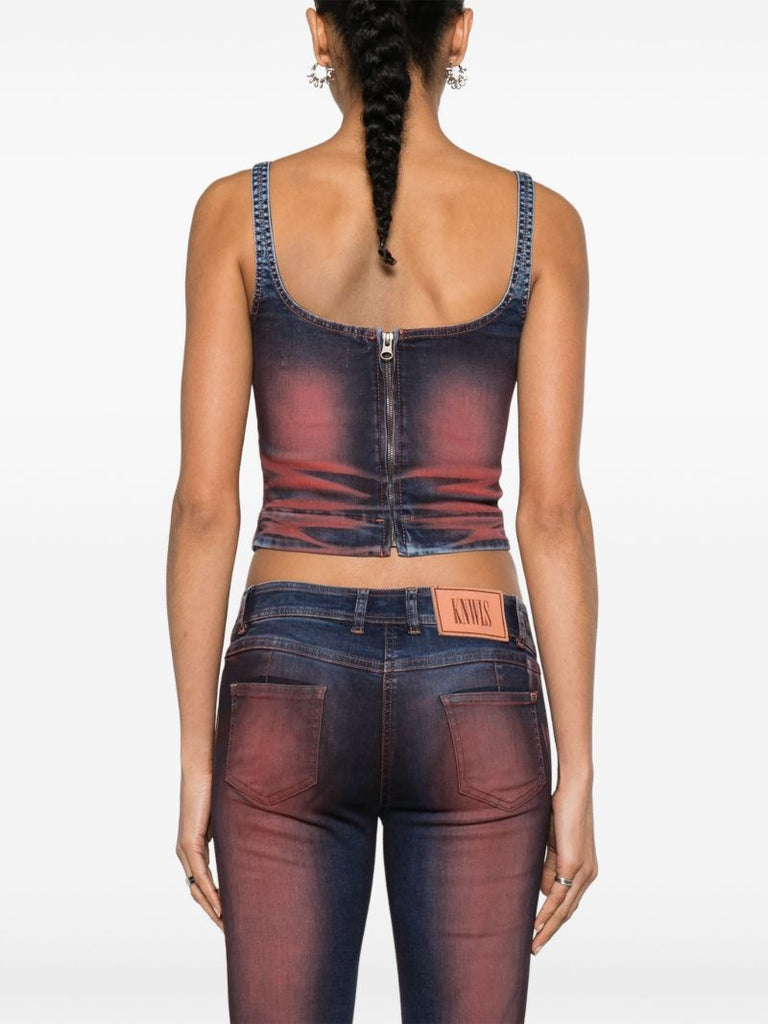 Red Harley Denim Crop Top