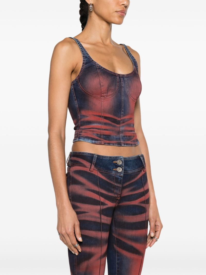 Red Harley Denim Crop Top