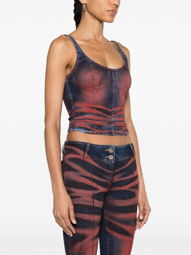 Red Harley Denim Crop Top