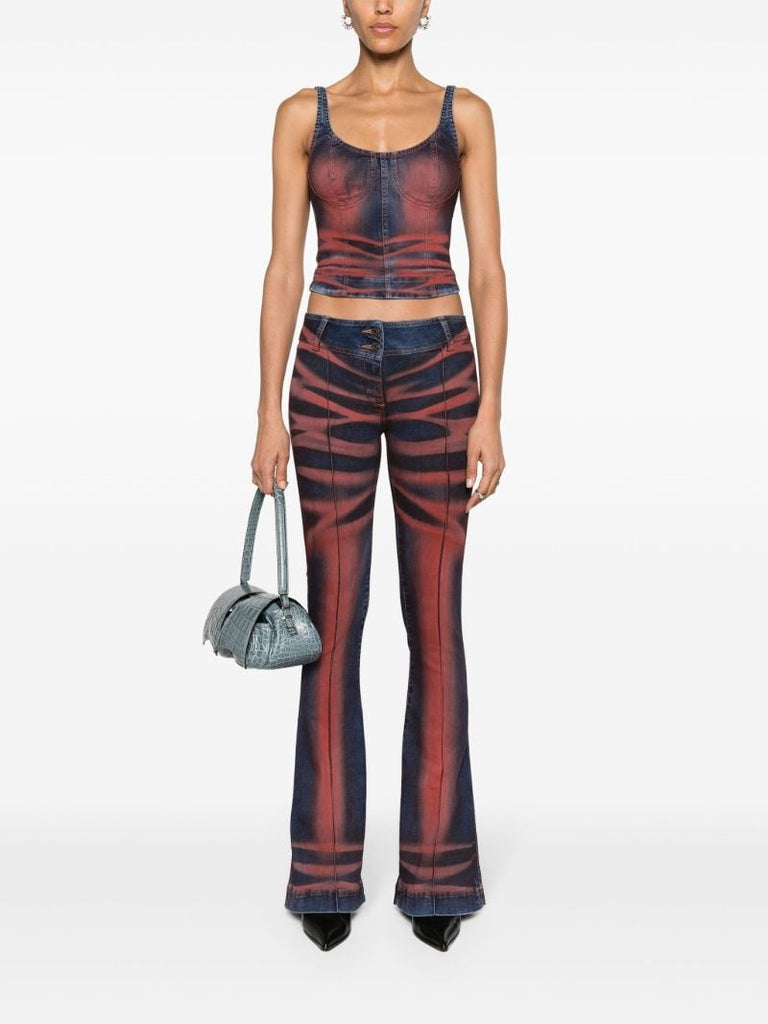 Red Harley Denim Crop Top