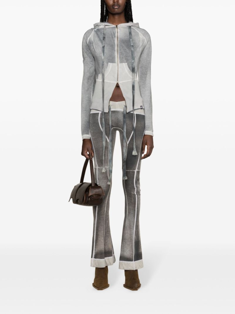 Grey Raze Panelled Flared Trousers