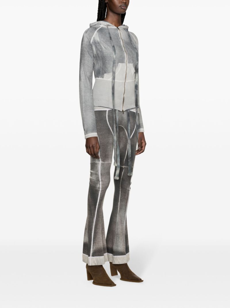 Grey Raze Panelled Flared Trousers
