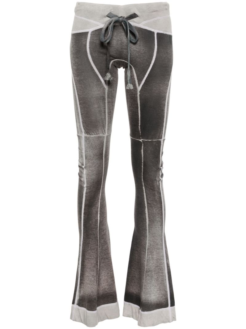 Grey Raze Panelled Flared Trousers