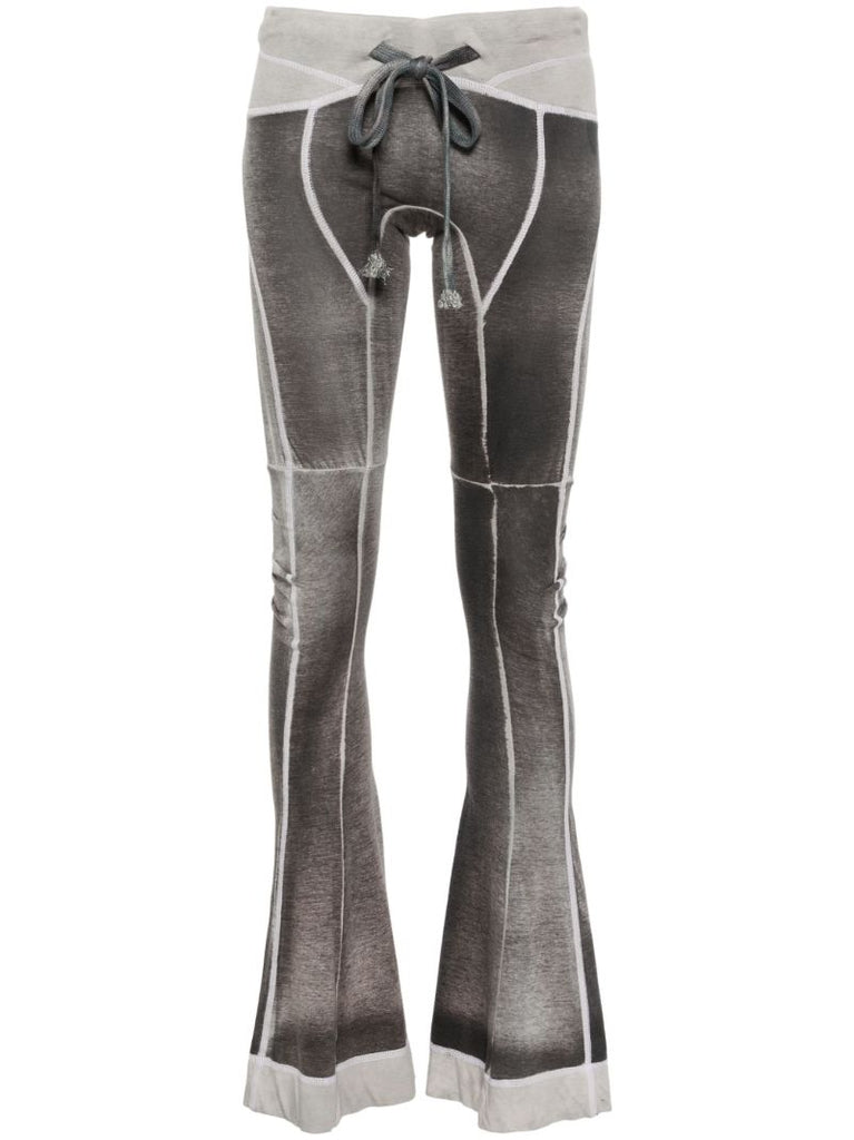 Grey Raze Panelled Flared Trousers