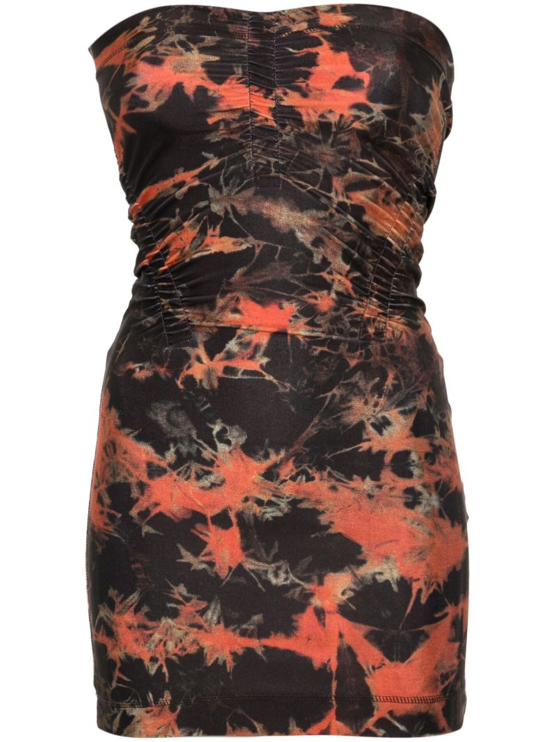 Black Skinn Acid Flame-print Mini Dress