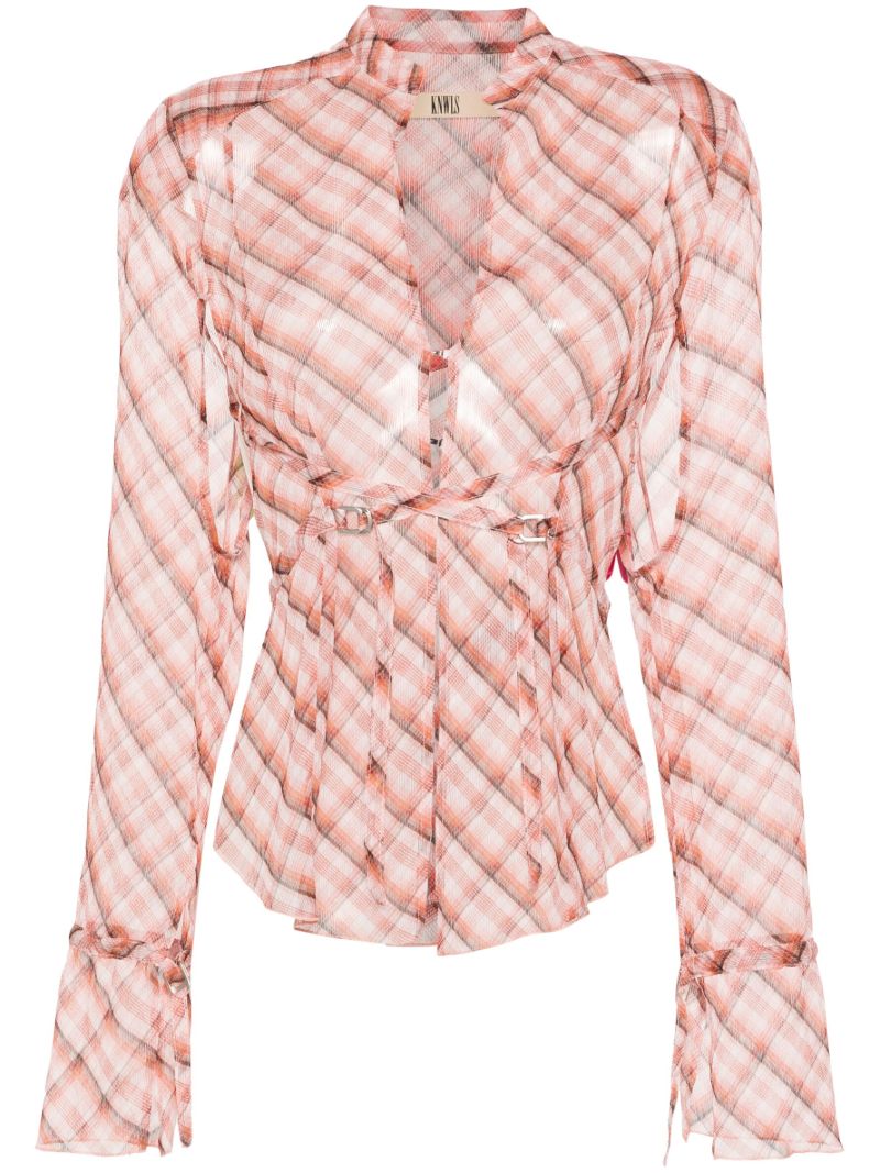Pink Thrall Checked Blouse