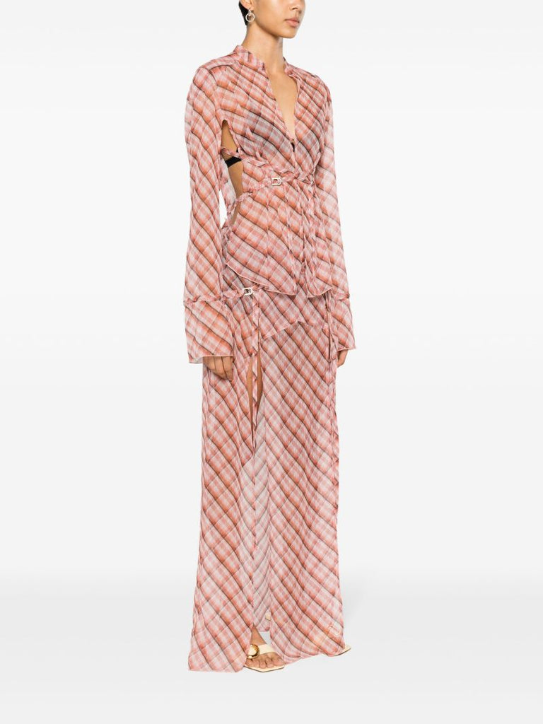 Pink Thrall Checked Blouse