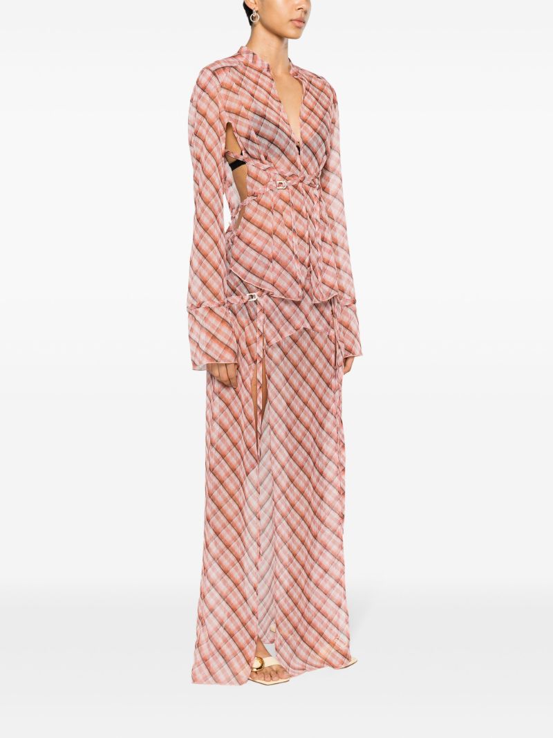 Pink Thrall Checked Blouse