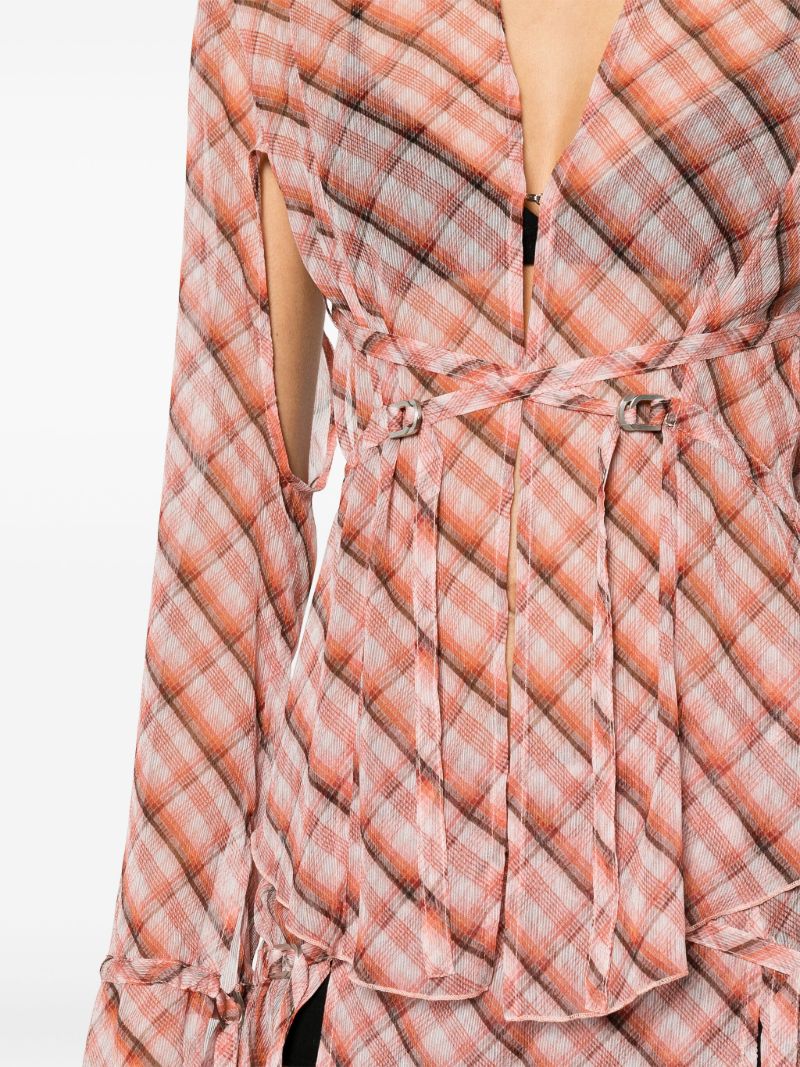 Pink Thrall Checked Blouse