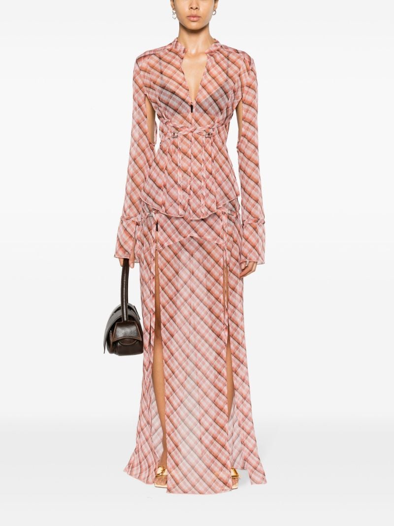 Pink Thrall Checked Blouse