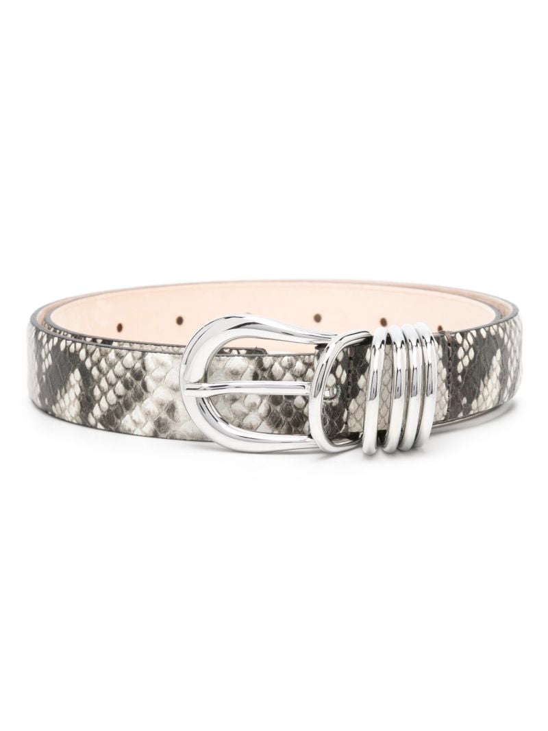 Grey Hollyhock Snakeskin-effect Belt