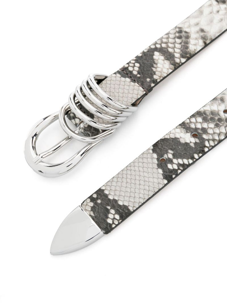 Grey Hollyhock Snakeskin-effect Belt